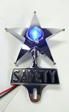 Safety Star License Plate Topper Dual Function Blue Led Vintage Car Accessory