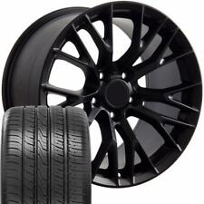 5734 Satin Black 18 Inch Rims Tires Fit Camaro C4 Corvette -c7 Z06 Style Wheel