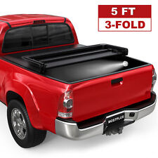 5ft 3 Fold Soft Truck Bed Tonneau Coverwaterproof For 2005-2015 Toyota Tacoma