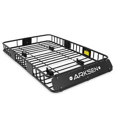 64 Universal Black Roof Rack Cargo Carrier W Extension Luggage Hold Basket Suv