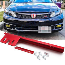 Red Front Bumper Jdm License Plate Mounting Bracket Relocator For Honda Civic