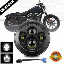 Dot 7 Inch Motorcycle Led Headlight Hi-lo Beam Black Fit For Harley Street Glide
