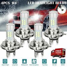 4pcs H4 9003 Hb2 Led Headlight Bulb Conversion Kit High Low Beam Replace Halogen