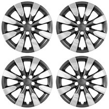 4 Chrome Black 16 Hub Caps Full Wheel Covers For 2009-2018 Corolla Steel Rims