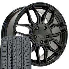 Black 18 Inch Rims Tires Fit Camaro C4 Corvette - C8 Z06 Style Wheel