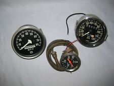 Lot Of 3 Vintage Gauges 2 Speedometers Stewart Warner Vdo And 1 Temperature
