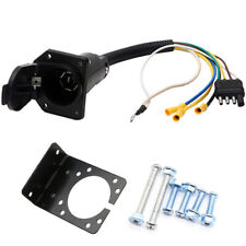 4 Way Flat To 7 Way Blade Trailer Wiring Adapter Electrical Connector W Bracket
