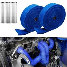 2 Roll X 2 50ft Blue Exhaust Thermal Wrap Manifold Header Isolation Heat Tape