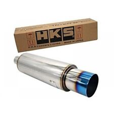 Hks Hi-power Blue Exhaust Muffler Inlet 2.0 Outlet 4.0 Titanium Face