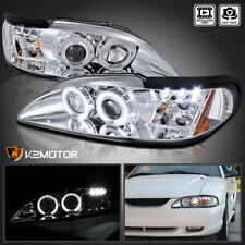 Fits 1994-1998 Ford Mustang Led Halo Projector Headlights Head Lamps Leftright