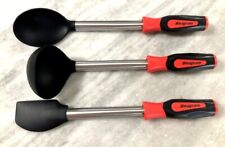 New Snap-on Tools Red Instinct Handle Kitchen Bakeware Set Laddle Spatula Spoon