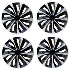 4pc 15 Silver Black Hub Caps Wheel Covers Fit Corolla R15 Tire Plastic Wheels