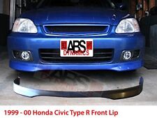 Type R Style Front Lip For 1999 2000 Honda Civic Unpainted Polyproplyene Black