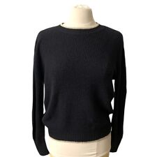 Who What Wear Womens Sweater Sz Small Black W Gold Trim Crew Neck Ribbed