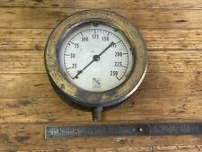 Antique Ashcroft 250 Psi Brass Cast Iron Steam Pressure Gauge Steampunk