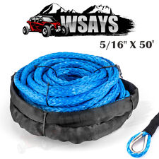 516 X 50 Synthetic Winch Rope Line Recovery Cable 12000lb For Utv Jeep Winch