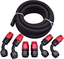 Fuel Line Hose 6an An6 Fitting Kit Braided Nylon Stainless Steel Oil Gas 10ft