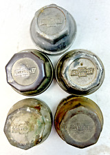 Antique 1920s Original Chevrolet Center Rim Gease Cup Caphub Covers - Lot Of 5