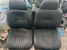 Gm Chevelle Style Bucket Seats Wheadrests Reclining Black Super Nice Pair