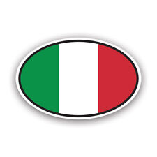 Italy Oval Sticker Decal - Weatherproof - Italian Flag Country Code Euro It V7