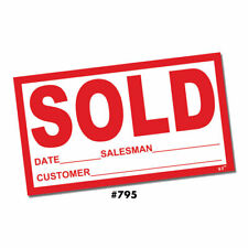 Sold Stickers Car Lot Auto Dealership Windshield Glass Vinyl Red White Sales