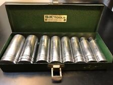 Vintage S-k Tools 12 Drive 12pt Sae Deep Socket Set 8pc Usa 12-1516 40830