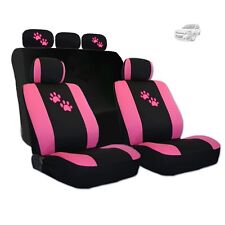 For Chevrolet Car Seat Covers With Pink Paws Logo Set Tone Front And Rear New