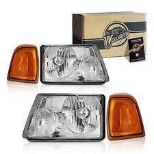 Weelmoto Headlights For 2001-2011 Ford Ranger Chrome Lamps Amber Corner Lhrh