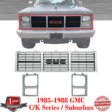 Silver Grille Headlight Bezels For 1985-1988 Gmc Ck Series Pickup Suburban