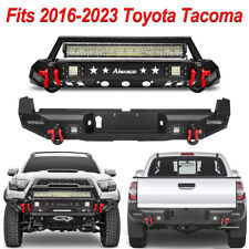 Offroad Frontrear Bumper Wwinch Plate Led Lights For 2016-2023 Toyota Tacoma