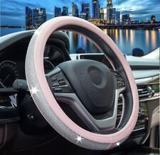 Bling Shiny Rhinestone Diamond Car Steering Wheel Cover -for Woman Girl Pink