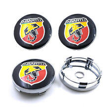 4x 60mm Abarth Wheel Center Hub Cap Wheel Badge Covers For 124 125 125 500