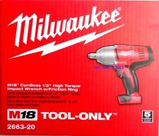 New In Box Milwaukee M18 2663-20 Cordless 12 High Torque Impact Wrench 18 Volt
