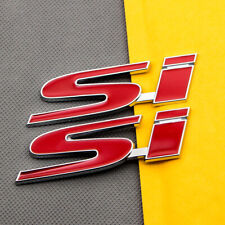 2pcs Metal Civic Si Red Emblem Decal Chrome Car Trunk Sport Mugen Badge Sticker