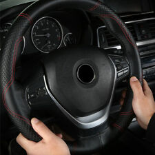 Black Leather Car Steering Wheel Cover Anti-slip Protector 1538cm Accessories
