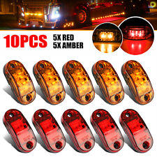 5x Amber 5x Red Led Car Truck Trailer Rv Oval 2.5 Side Clearance Marker Lights