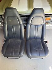 Blue Vinyl Bucket Seats Wtracks Good For Hot Rat Rod 98 99 00 01 Chevrolet Van