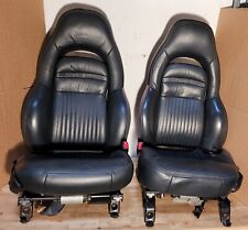 99-04 C5 Corvette Power Leather Black Sport Seats Driver Passenger Lh Rh Set