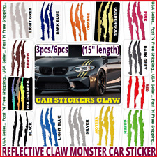 Auto Reflective Car Headlight Monster Stickers Scratch Stripe Claw Vinyl Decals