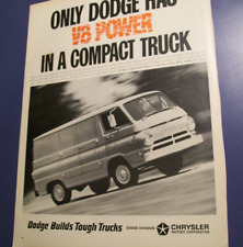 1966 Dodge A-100 A100 Van Large Magazine Truck Ad -v8 Power In A Compact Truck