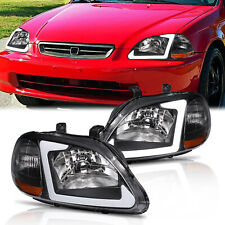 Left Right Led Drl Headlights Assembly Turn Signal For 1996-1998 Honda Civic