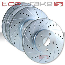 Front Rear Set Cross Drilled Slotted Brake Rotors Evolution Evo X Tbs7754