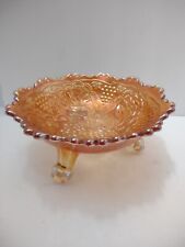 Vintage Fenton Marigold Carnival Glass Lotus Grape Bowl