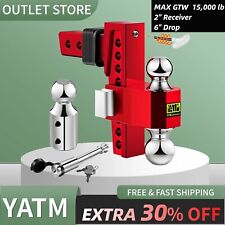 Trailer Hitch 2 Inch Receiver 8 Inch Adjustable Drop Hitch Ball Mount Towing Red