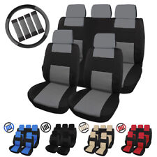 Universal Car Front Back Seat Covers Wsteering Wheel Cover And Belt Pads Set