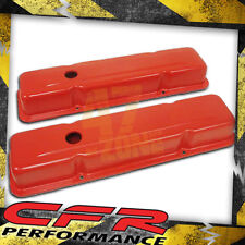 For 58-86 Chevy Small Block 283-305-327-350-400 Short Steel Valve Covers Orange