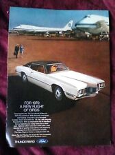 1970 Ford Thunderbird 2-dr Landau Pam Am Boeing 747 Jet  Print Ad
