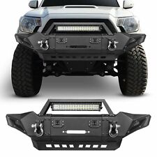 Steel Front Bumper W Led Lights Winch Plate D-ings For Toyota Tacoma 2005-2015