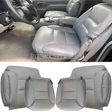 For 1995-1999 Gmc Sierra Chevy Tahoe Front Leather Bottom Top Seat Cover Gray