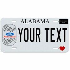 Alabama Ford Racing Custom Personalized License Plate Tag Your Name Text